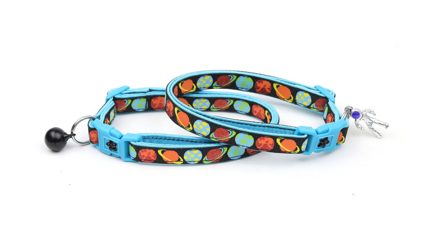 Planets on Black Cat Collar