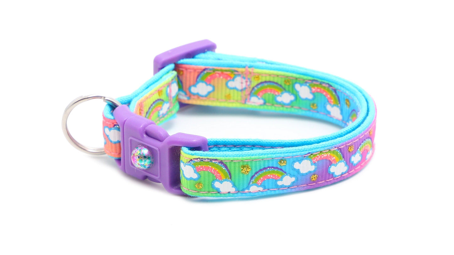 Rainbows over Rainbow Ombre Cat Collar-6