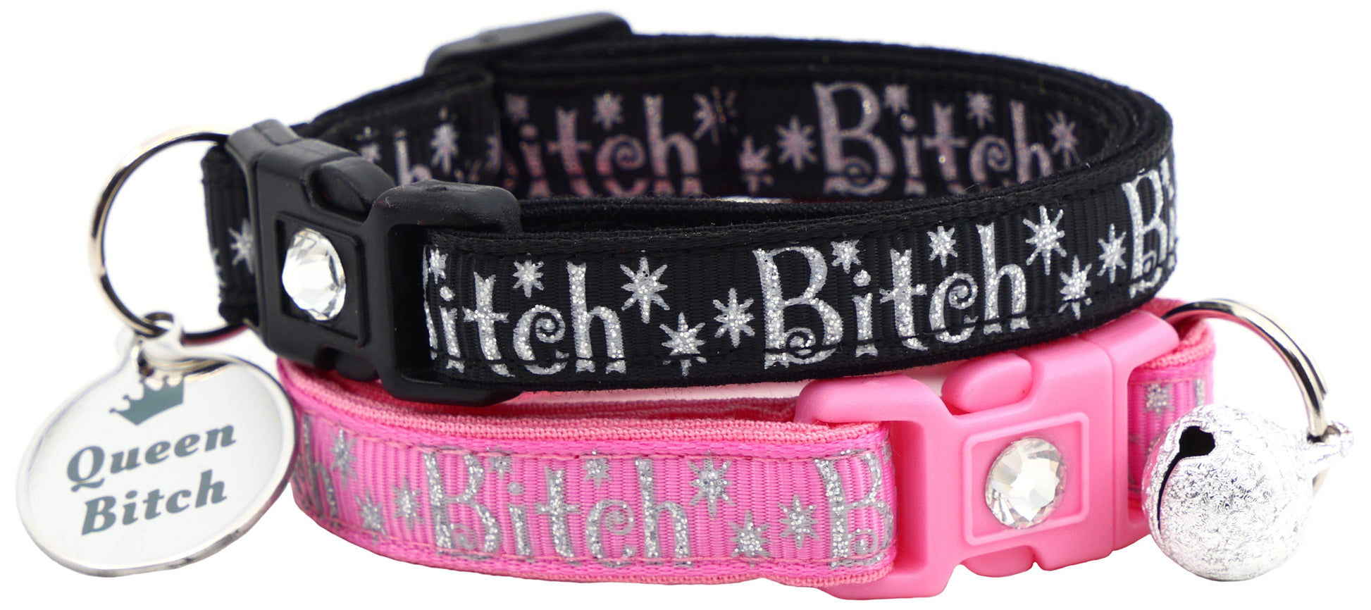 Silver Bitch Breakaway Cat Collar-0