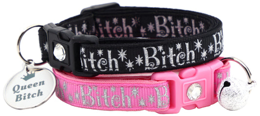 Silver Bitch Breakaway Cat Collar-0