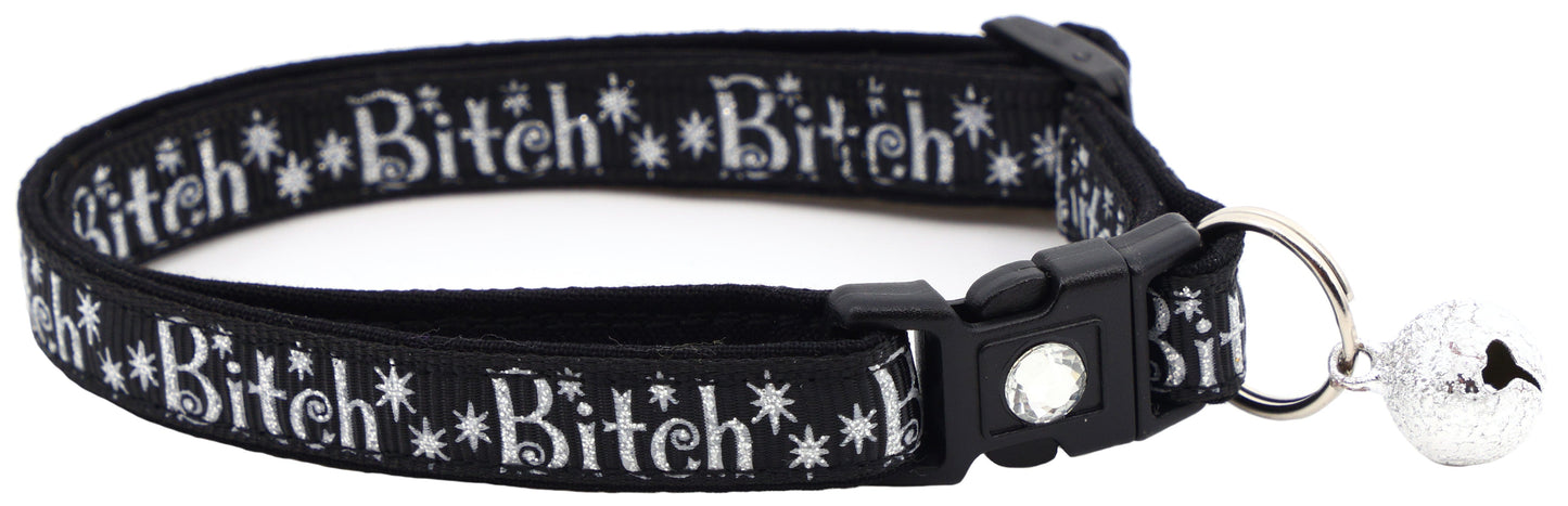 Silver Bitch Breakaway Cat Collar-7