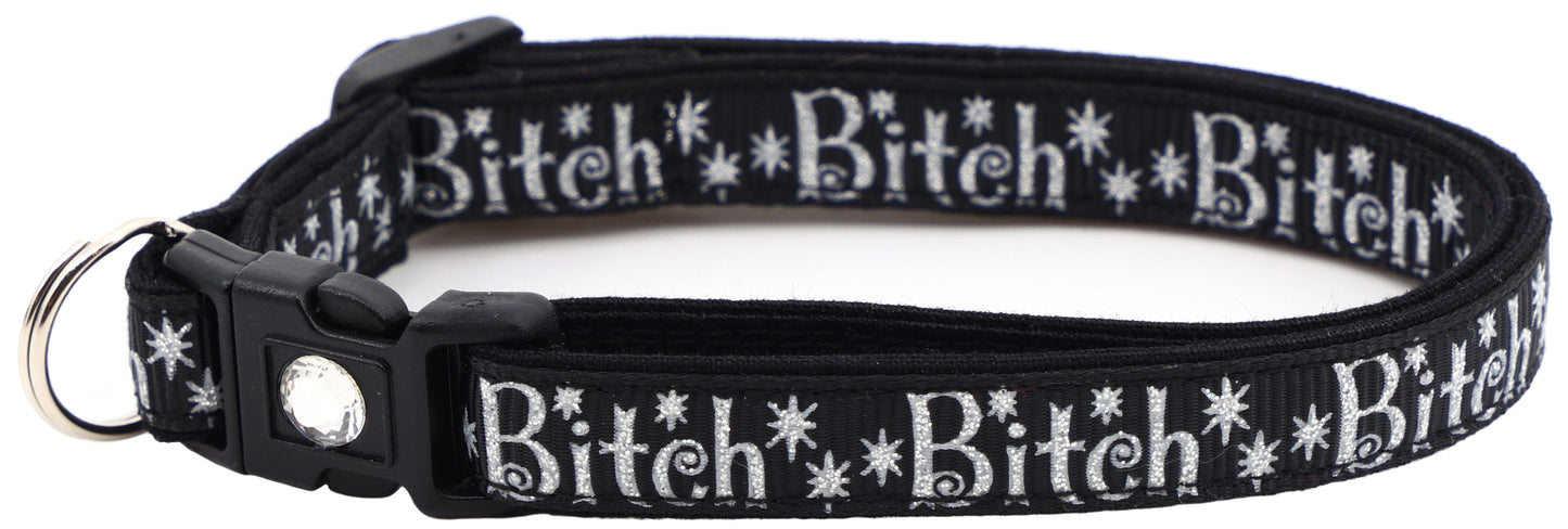 Silver Bitch Breakaway Cat Collar-16