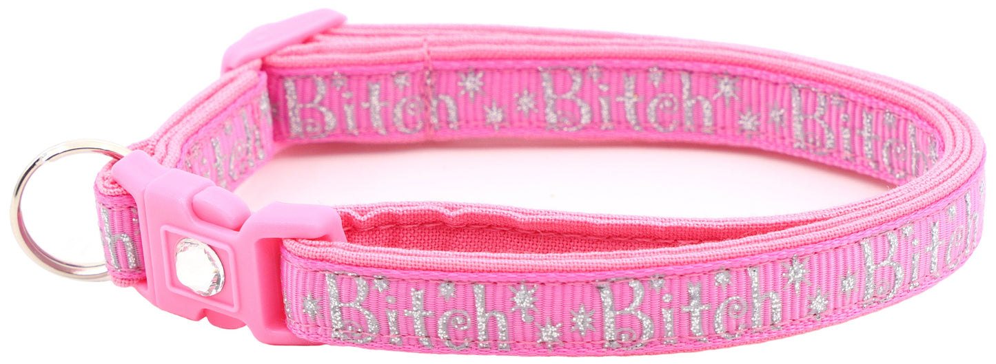 Silver Bitch Breakaway Cat Collar-3