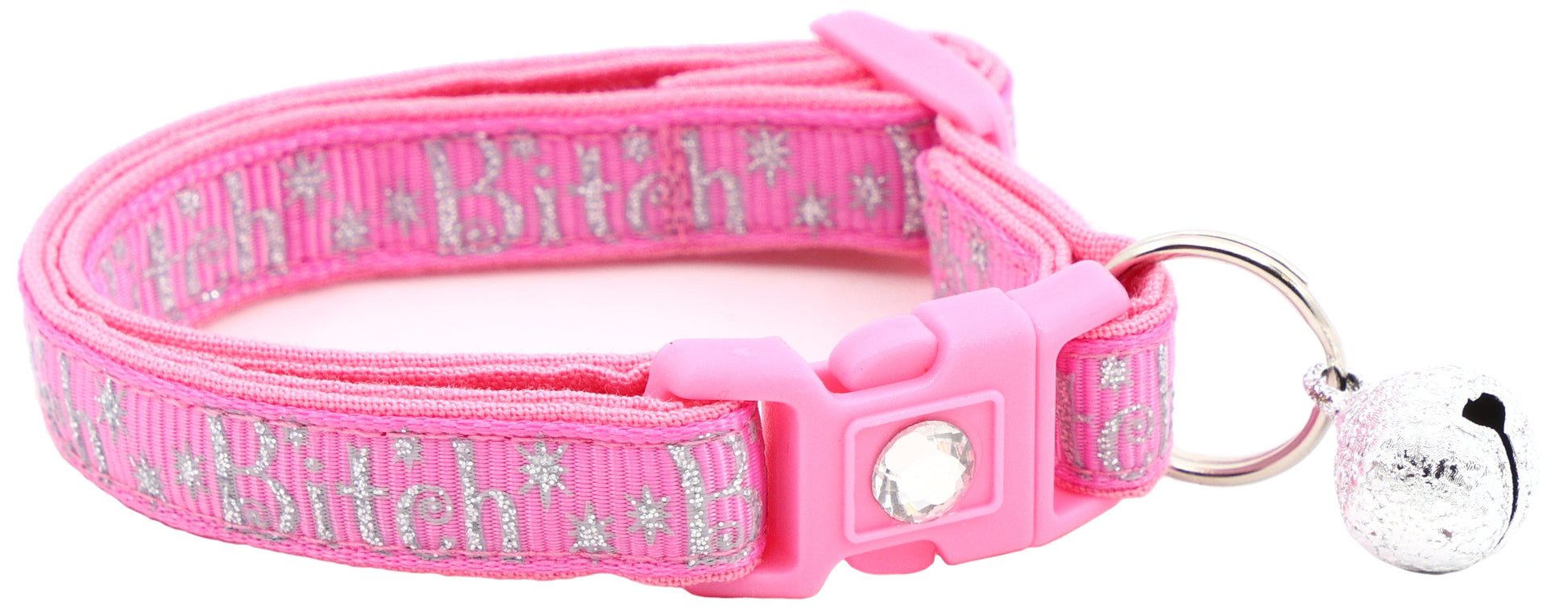 Silver Bitch Breakaway Cat Collar-5