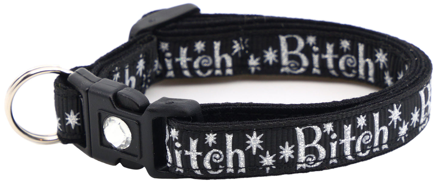 Silver Bitch Breakaway Cat Collar-15