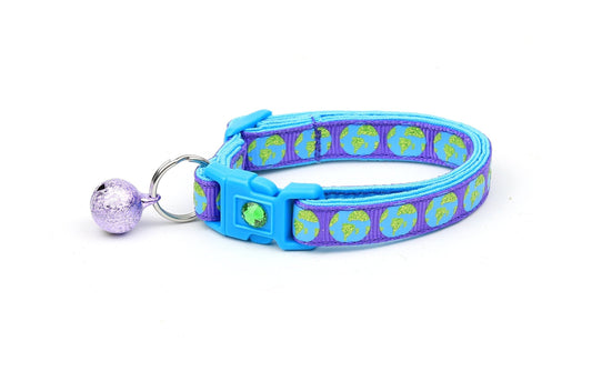 Earth on Purple Cat Collar-0