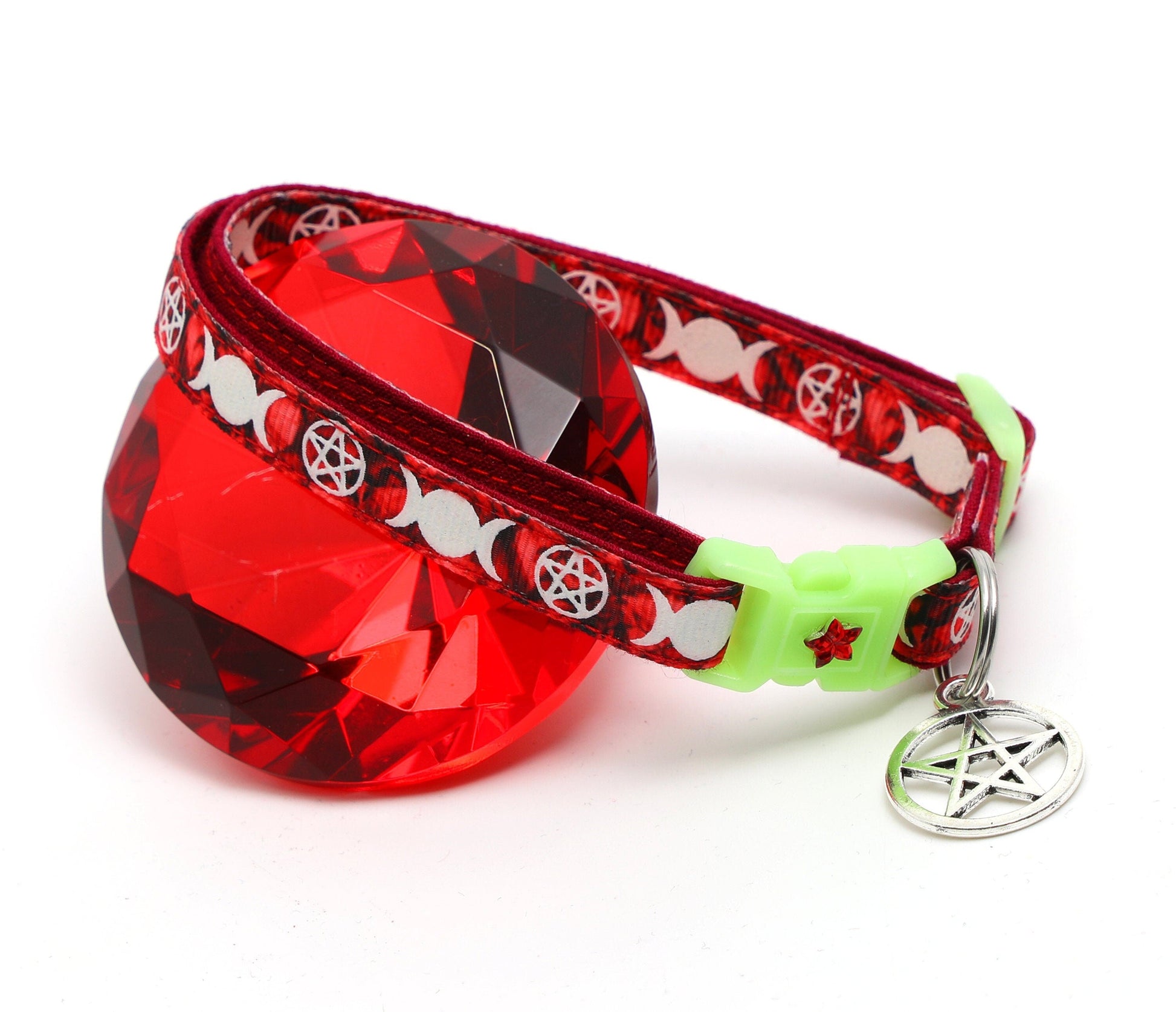 Witch's Familiar on Ruby Cat Collar-0