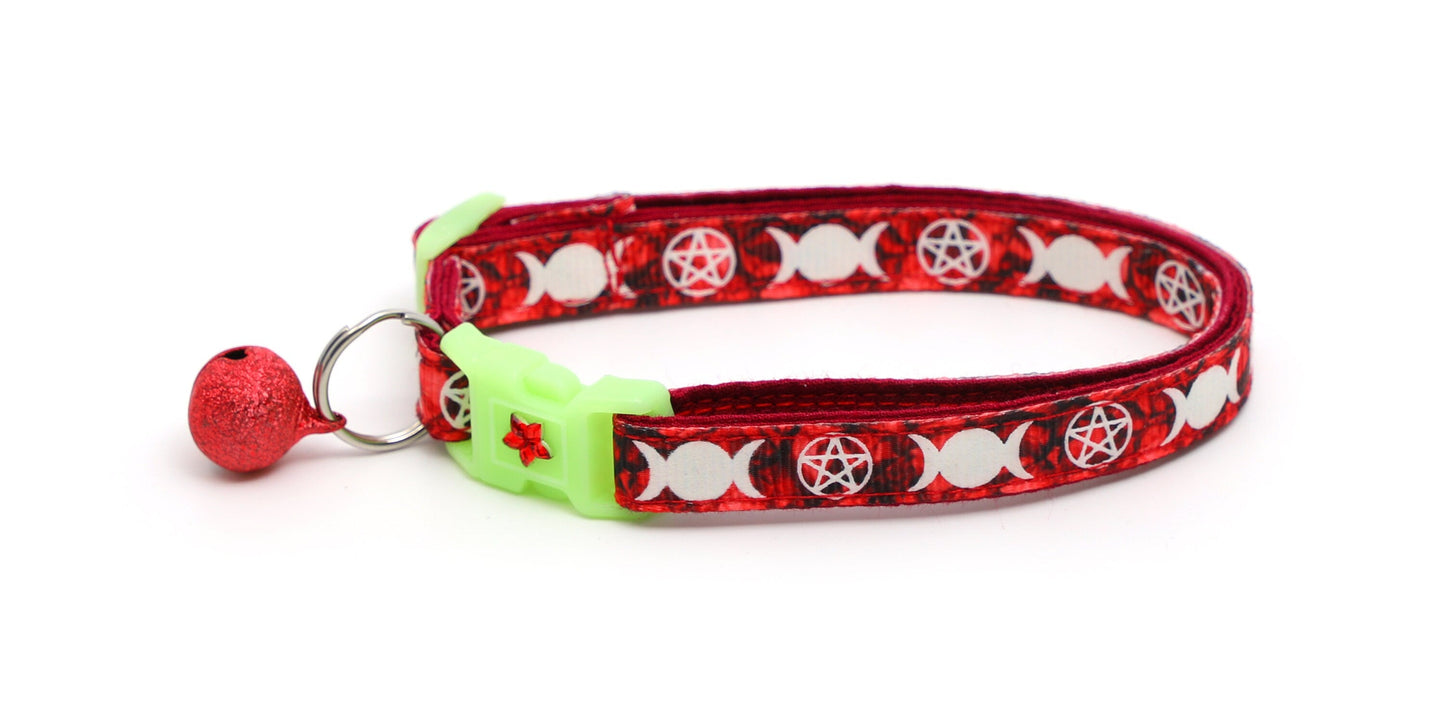 Witch's Familiar on Ruby Cat Collar-4