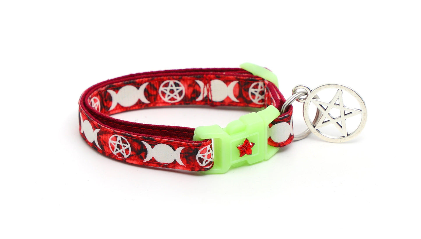 Witch's Familiar on Ruby Cat Collar-2