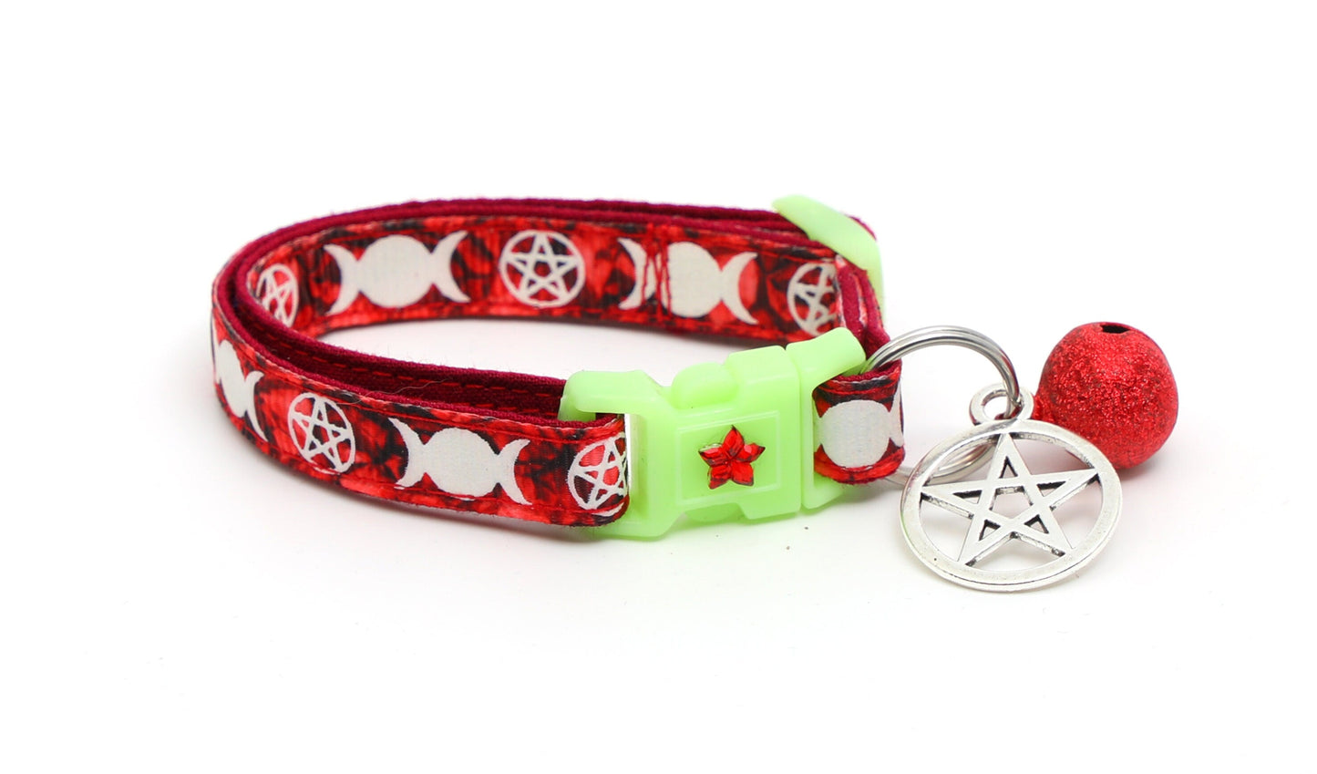 Witch's Familiar on Ruby Cat Collar-3