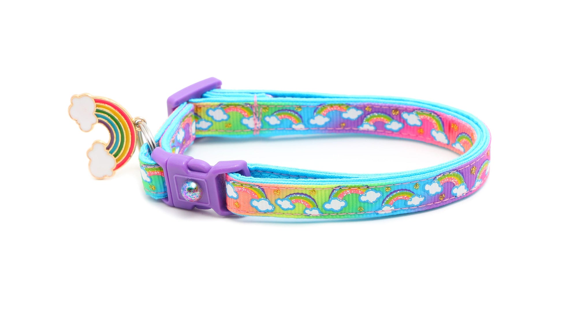 Rainbows over Rainbow Ombre Cat Collar-4