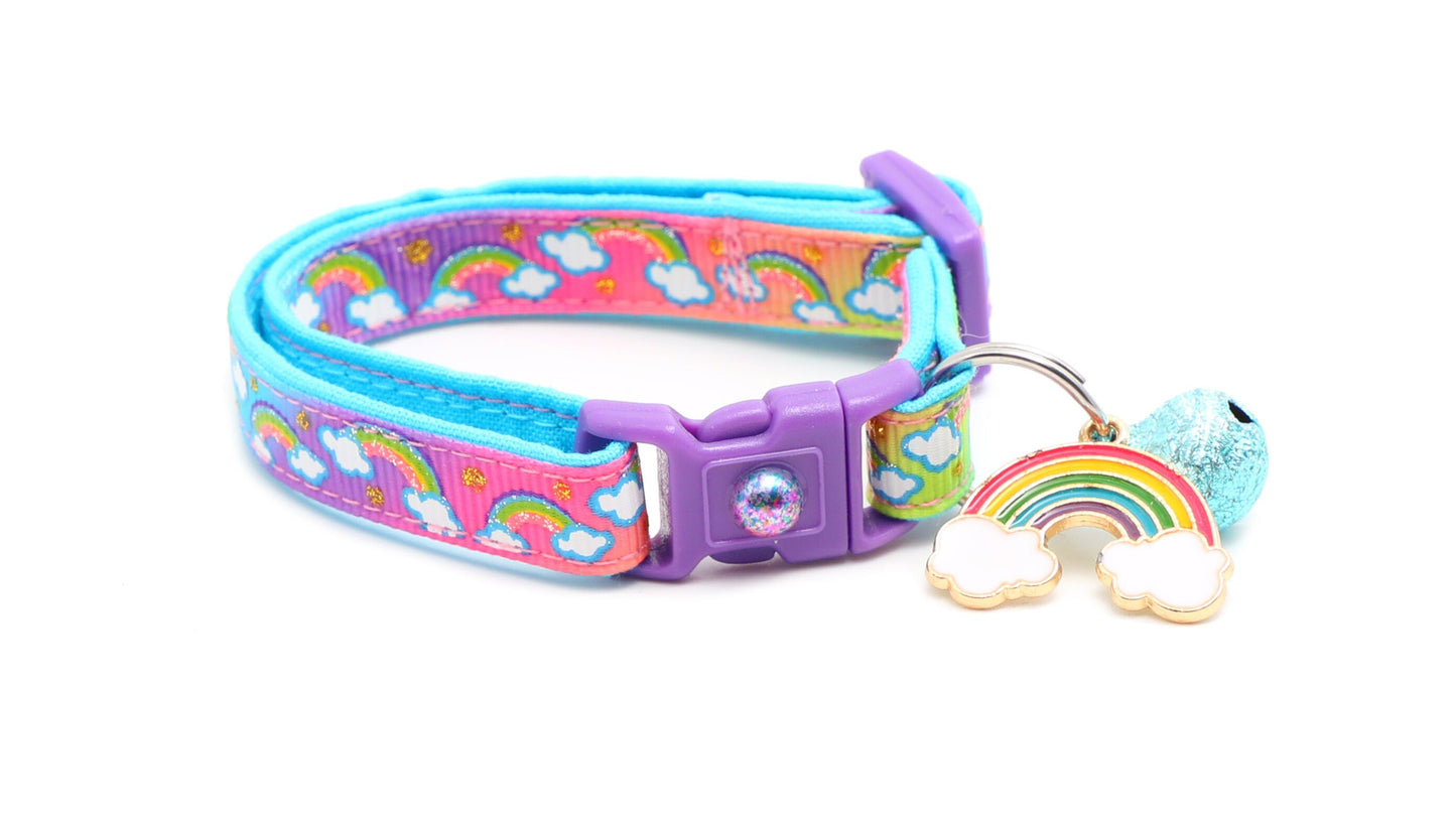 Rainbows over Rainbow Ombre Cat Collar-5