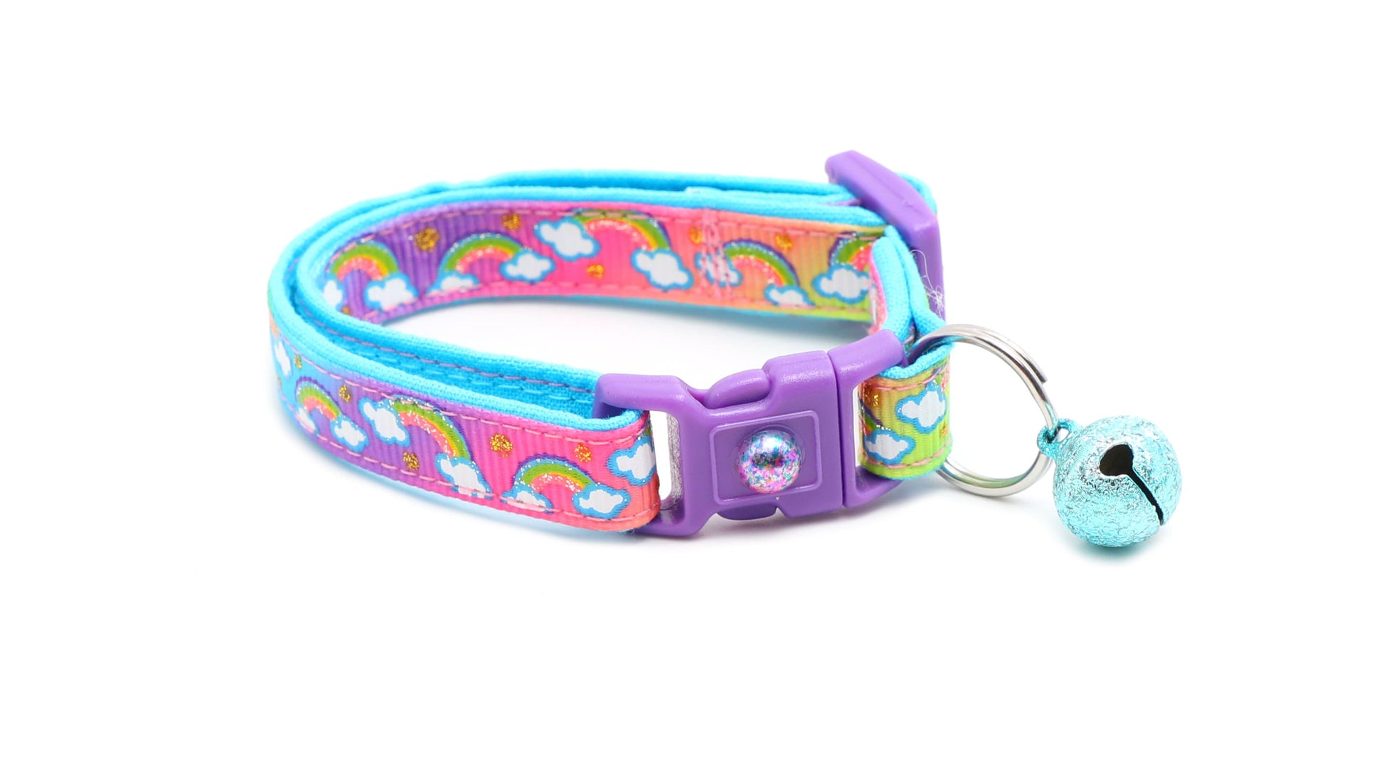 Rainbows over Rainbow Ombre Cat Collar-1