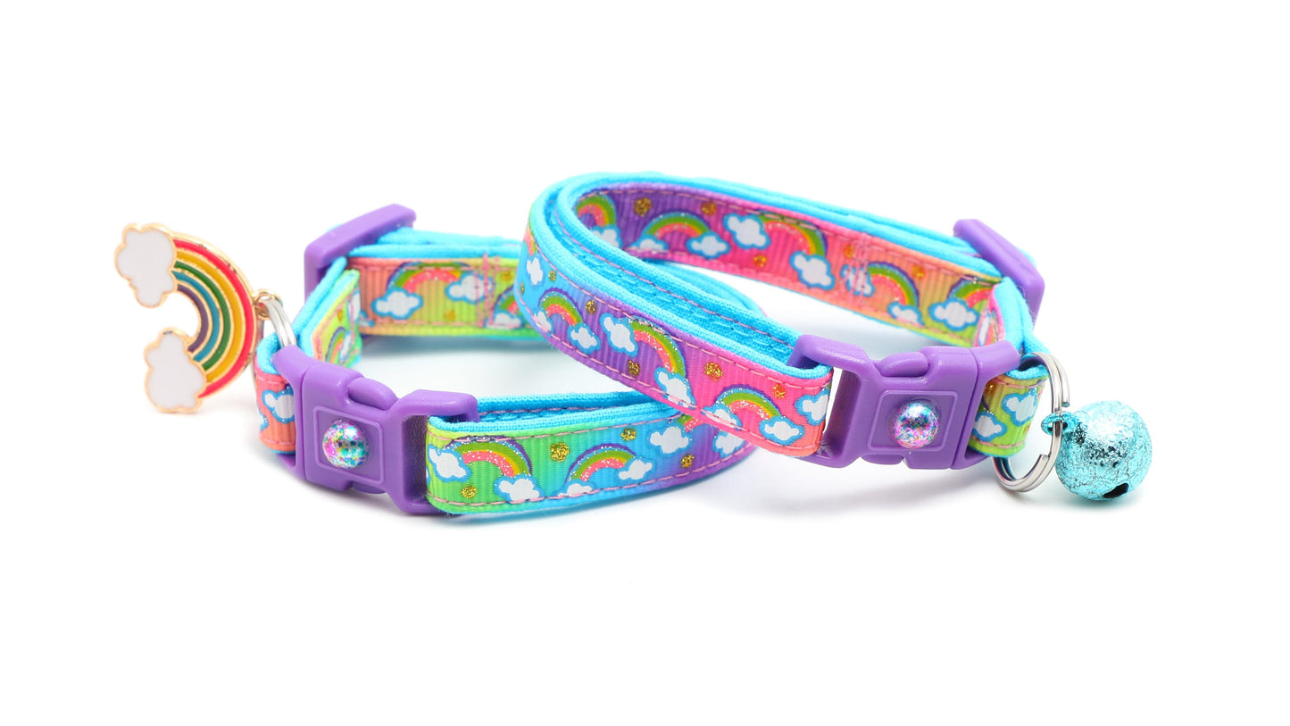 Rainbows over Rainbow Ombre Cat Collar-2