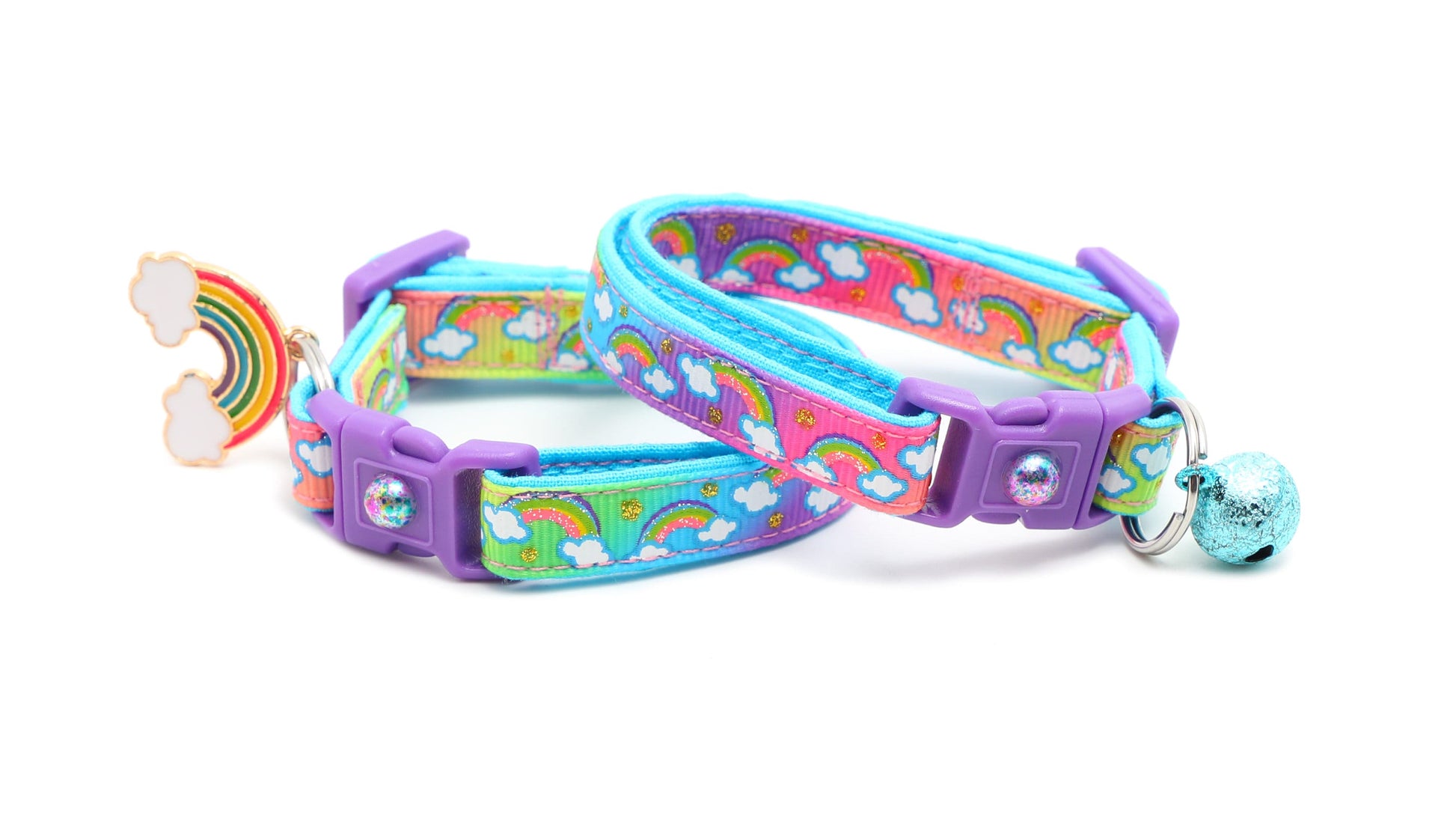 Rainbows over Rainbow Ombre Cat Collar-2