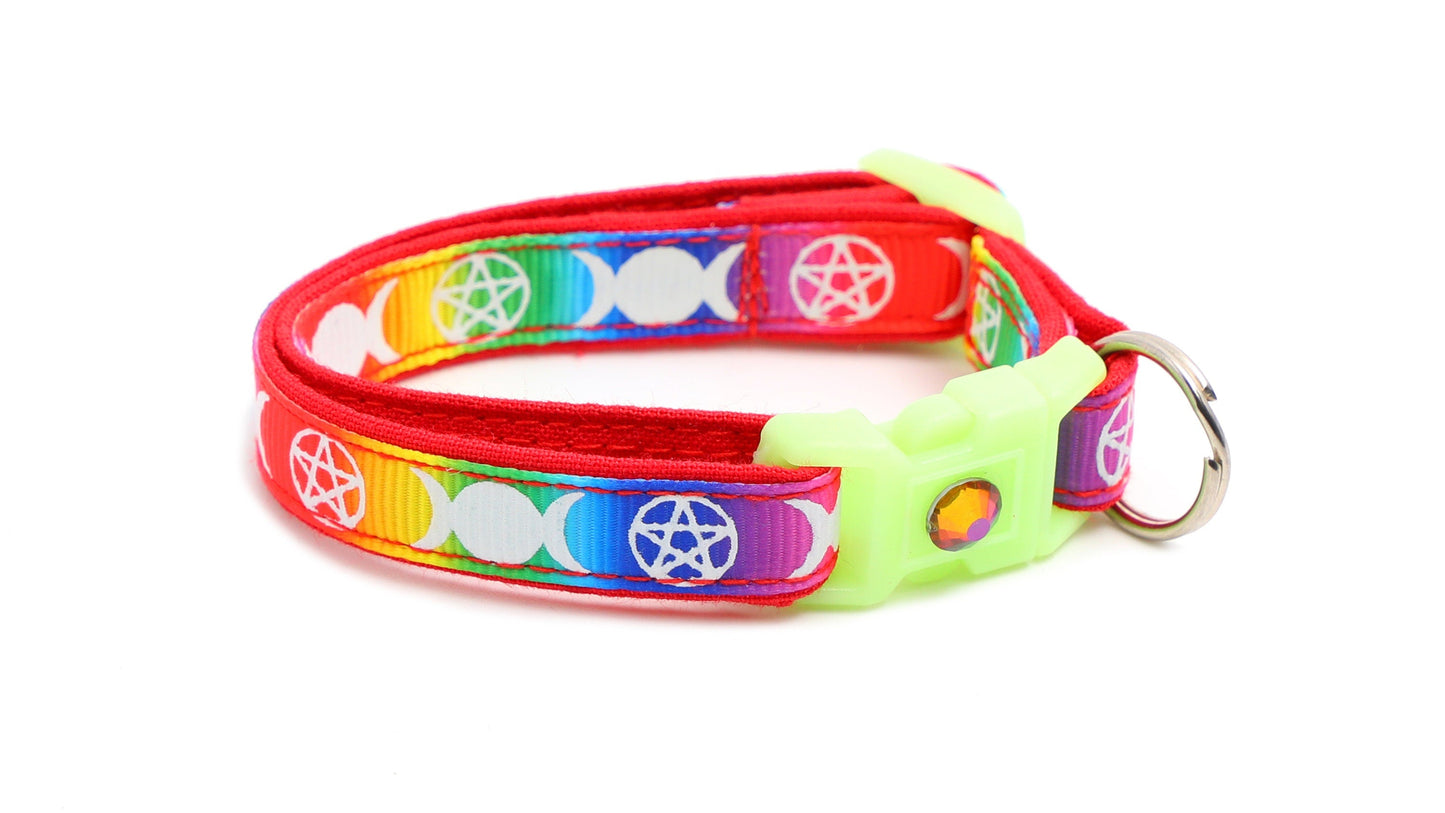 Witch's Familiar on Rainbow Cat Collar